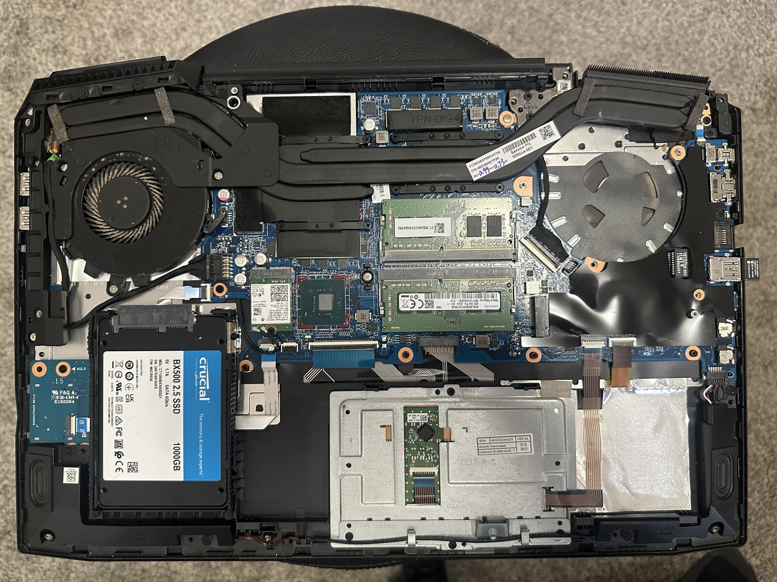 How to replace and fix HP TPN-Q194 DAG3AAPB4F0 15-CE002TX Power Button Board Cable (HP OMEN 15-ce198wm)